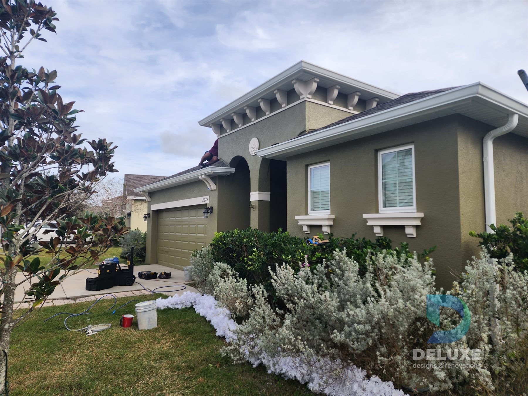 Residential exterior house painting project
